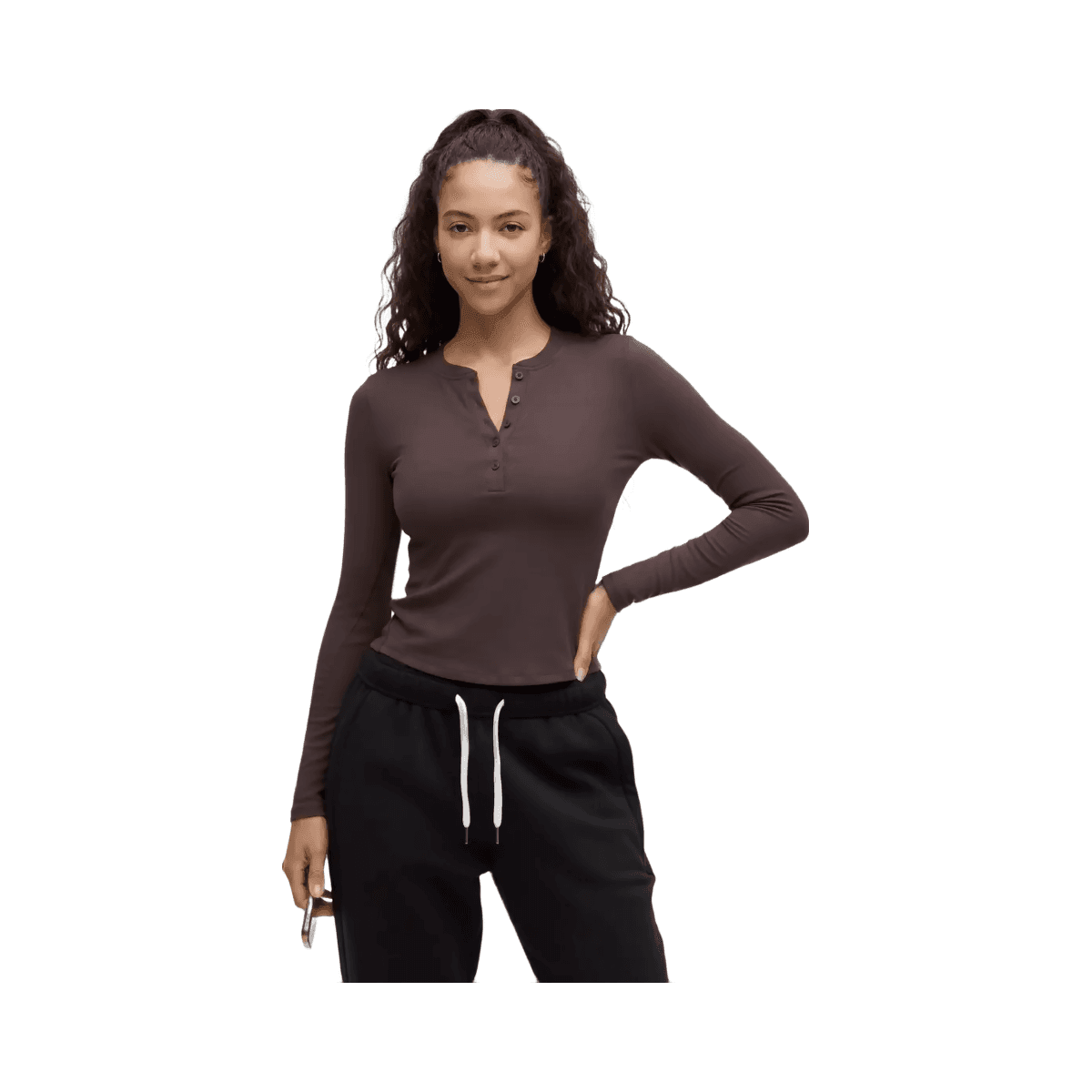 Lululemon Hold Tight Long-Sleeve Henley Sheer Oak - HypeFly India View 1