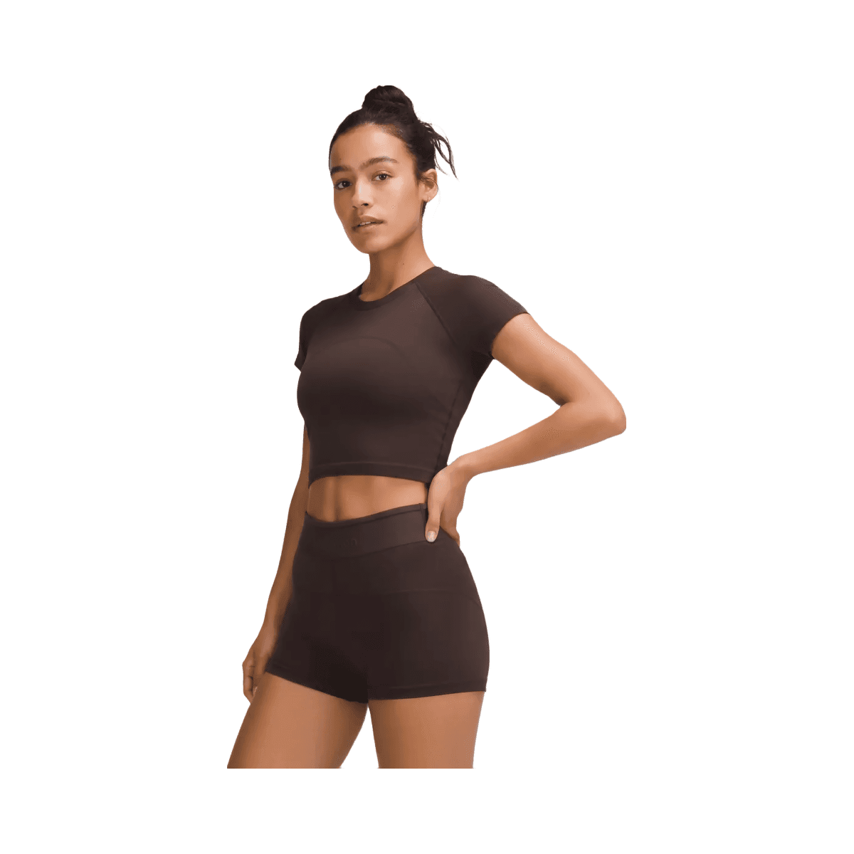 Lululemon Swiftly Tech Cropped Short-Sleeve Shirt 2.0 Espresso - HypeFly India View 1