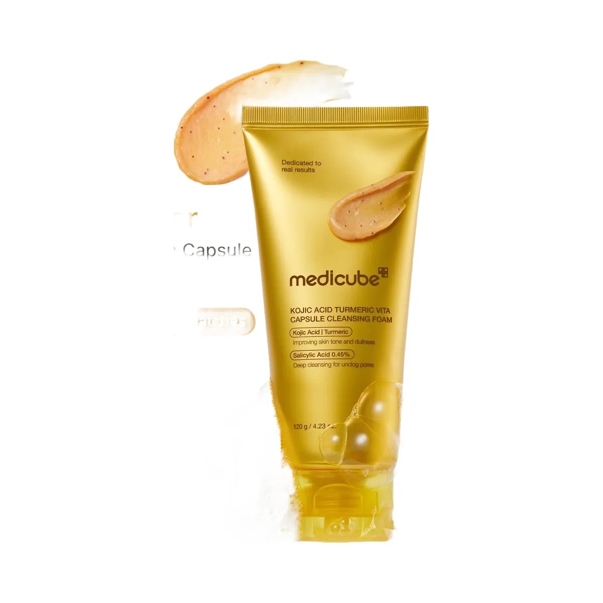 Medicube Kojic Acid Turmeric Vita Capsule Foam Cleanser - HypeFly India View 2