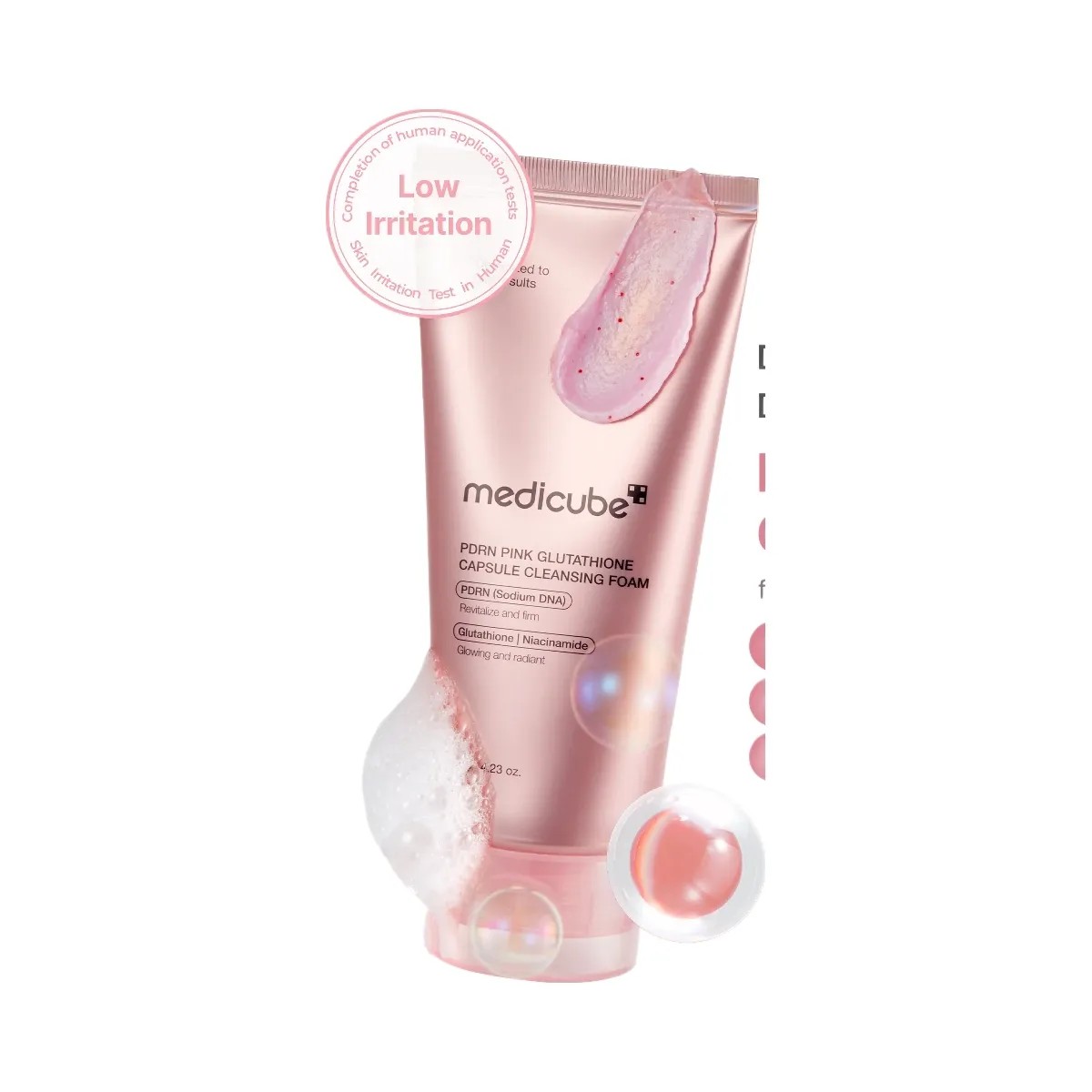 Medicube PDRN Pink Glutathione Capsule Foam Cleanser - HypeFly India View 2