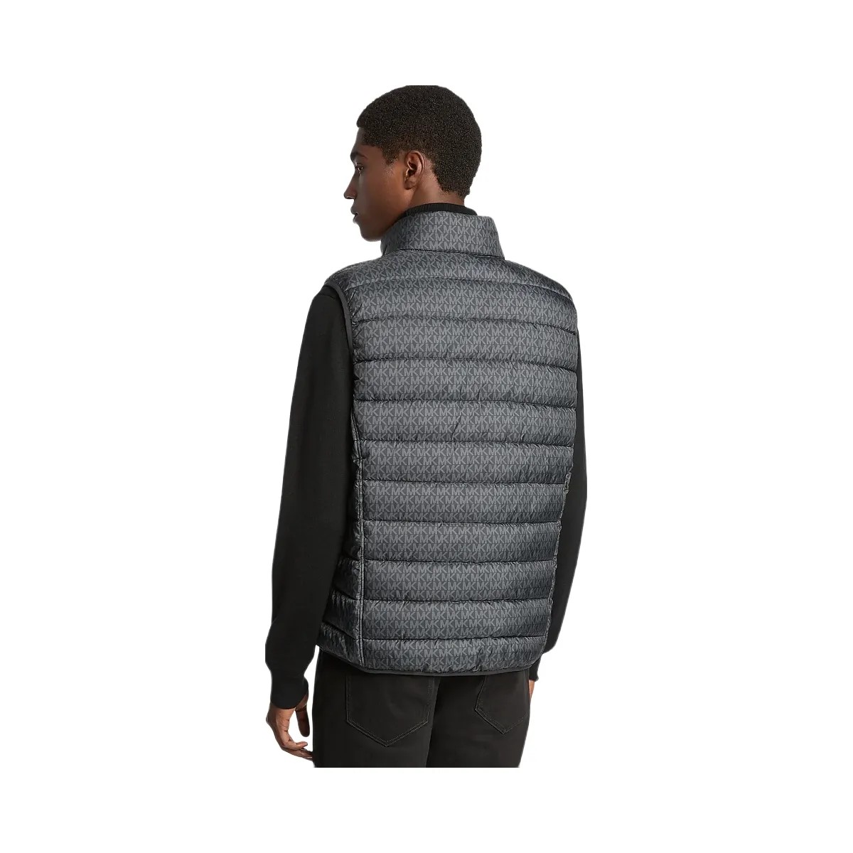 Michael Kors Abbou Signature Logo Reversible Vest Black - HypeFly India View 2