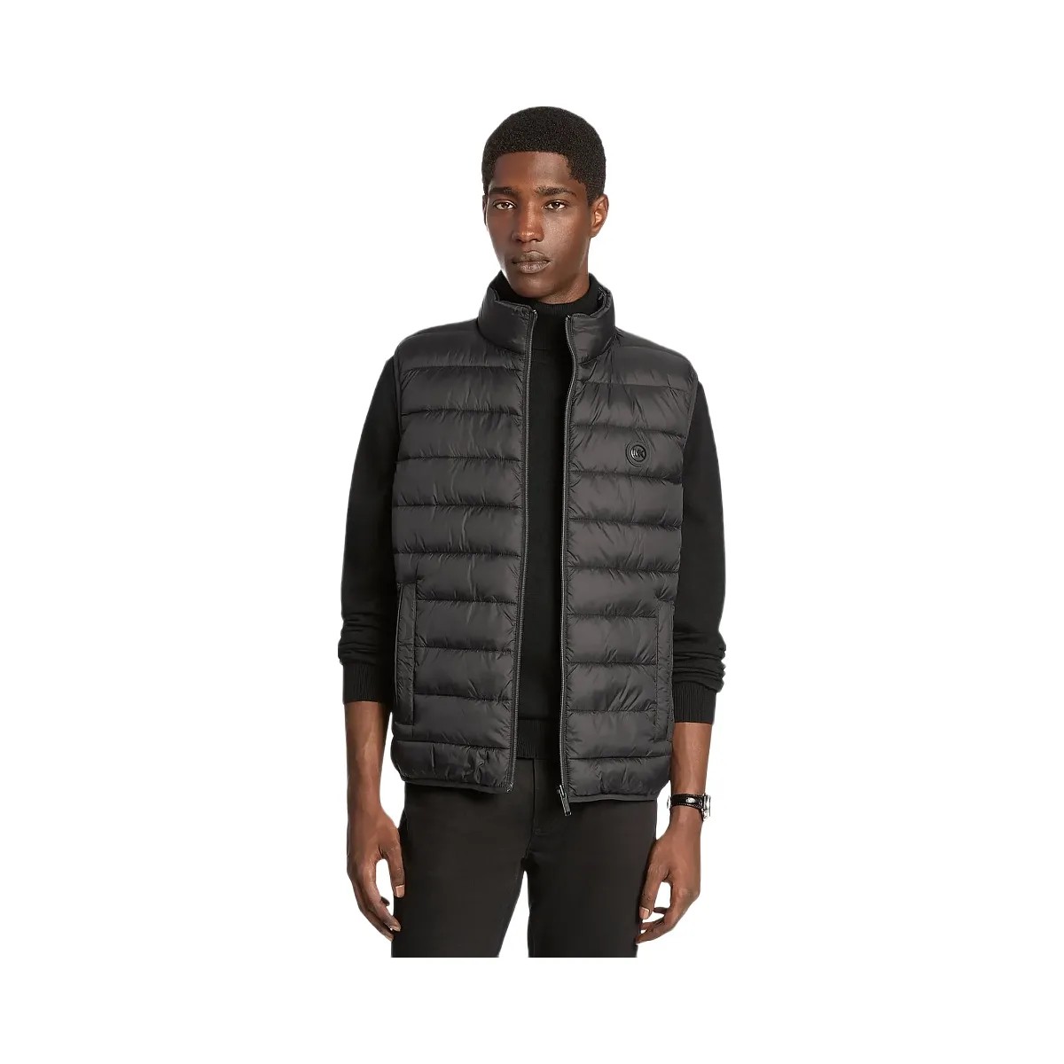 Michael Kors Abbou Signature Logo Reversible Vest Black - HypeFly India View 3