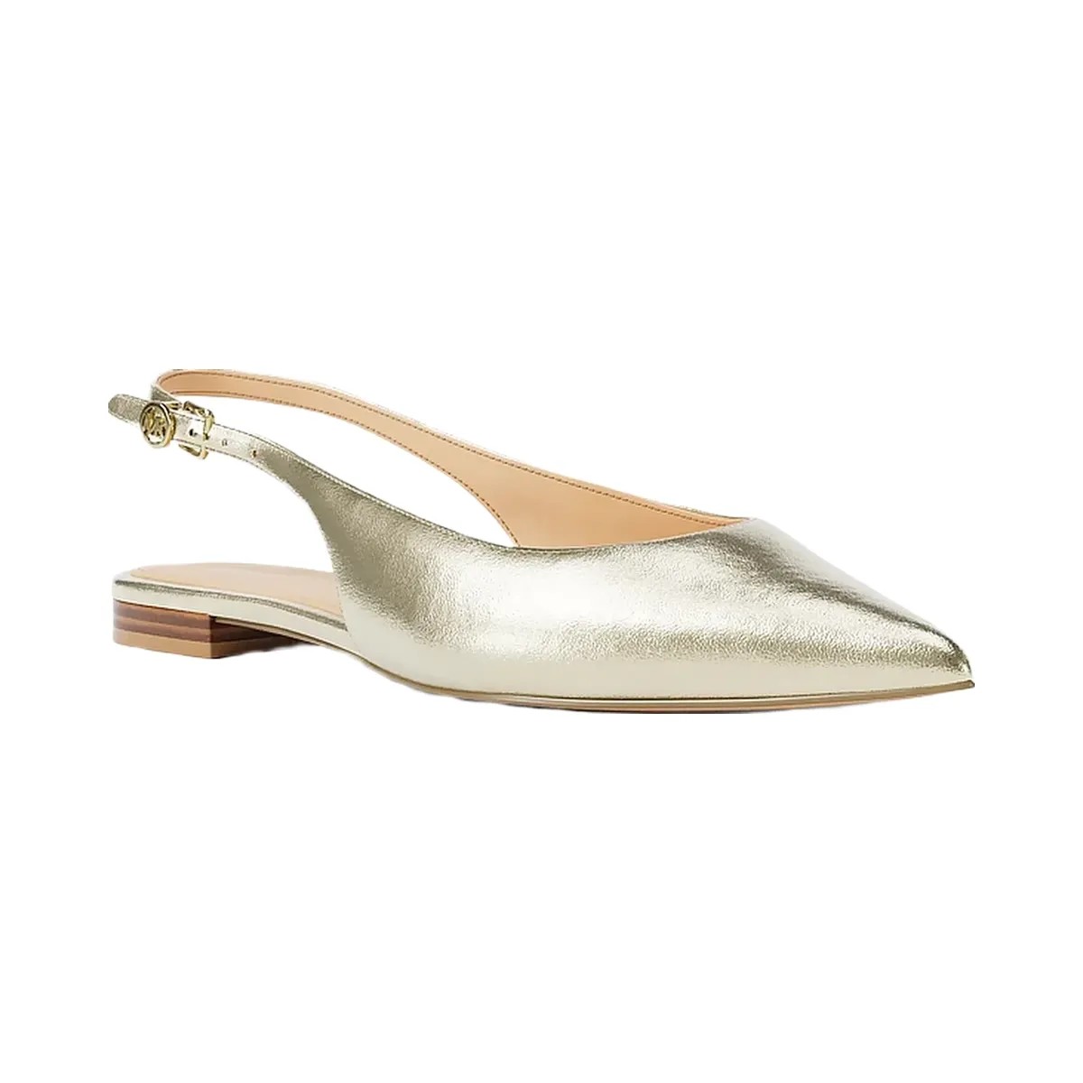 Michael Kors Amali Metallic Slingback Flat Pale Gold - HypeFly India View 1