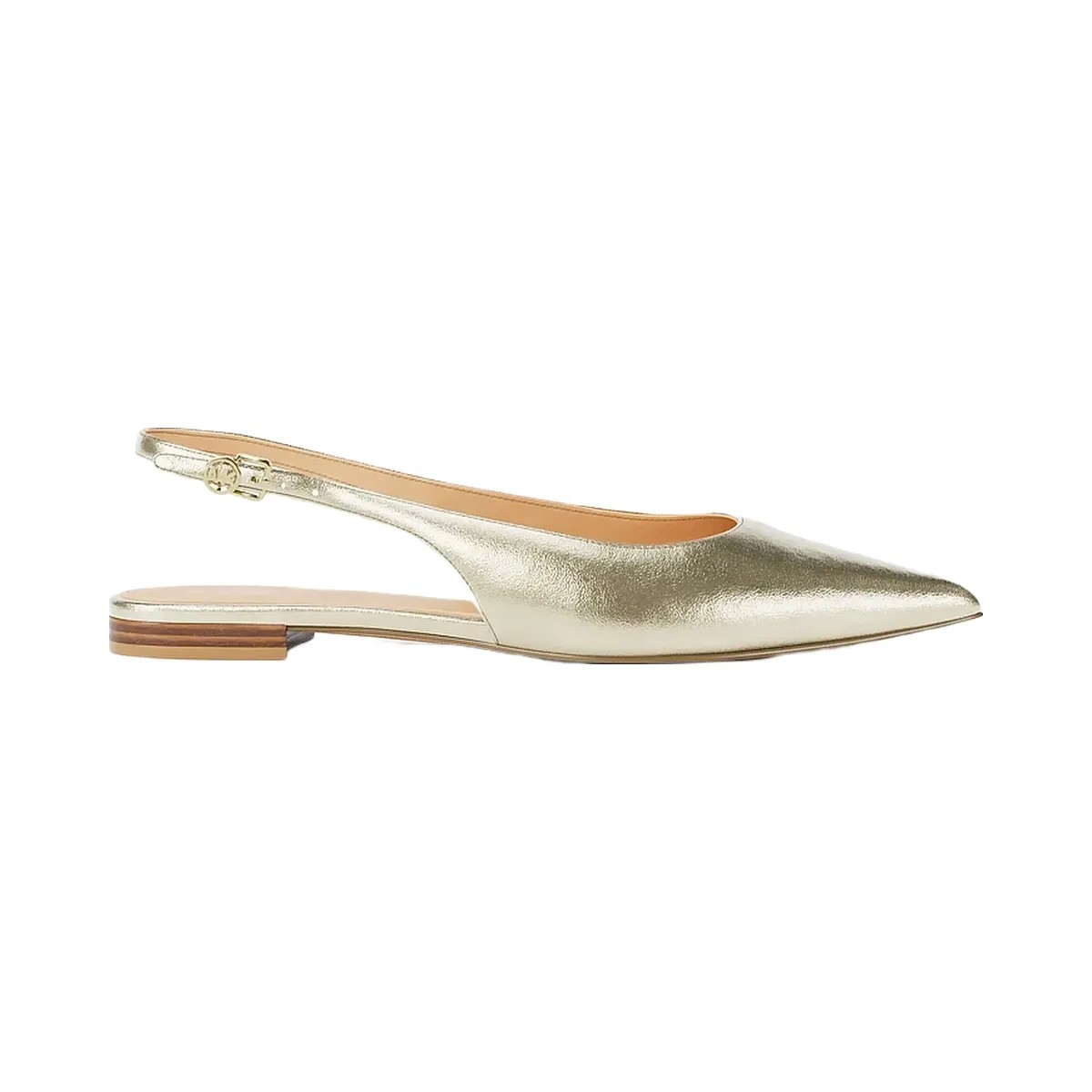 Michael Kors Amali Metallic Slingback Flat Pale Gold - HypeFly India View 2