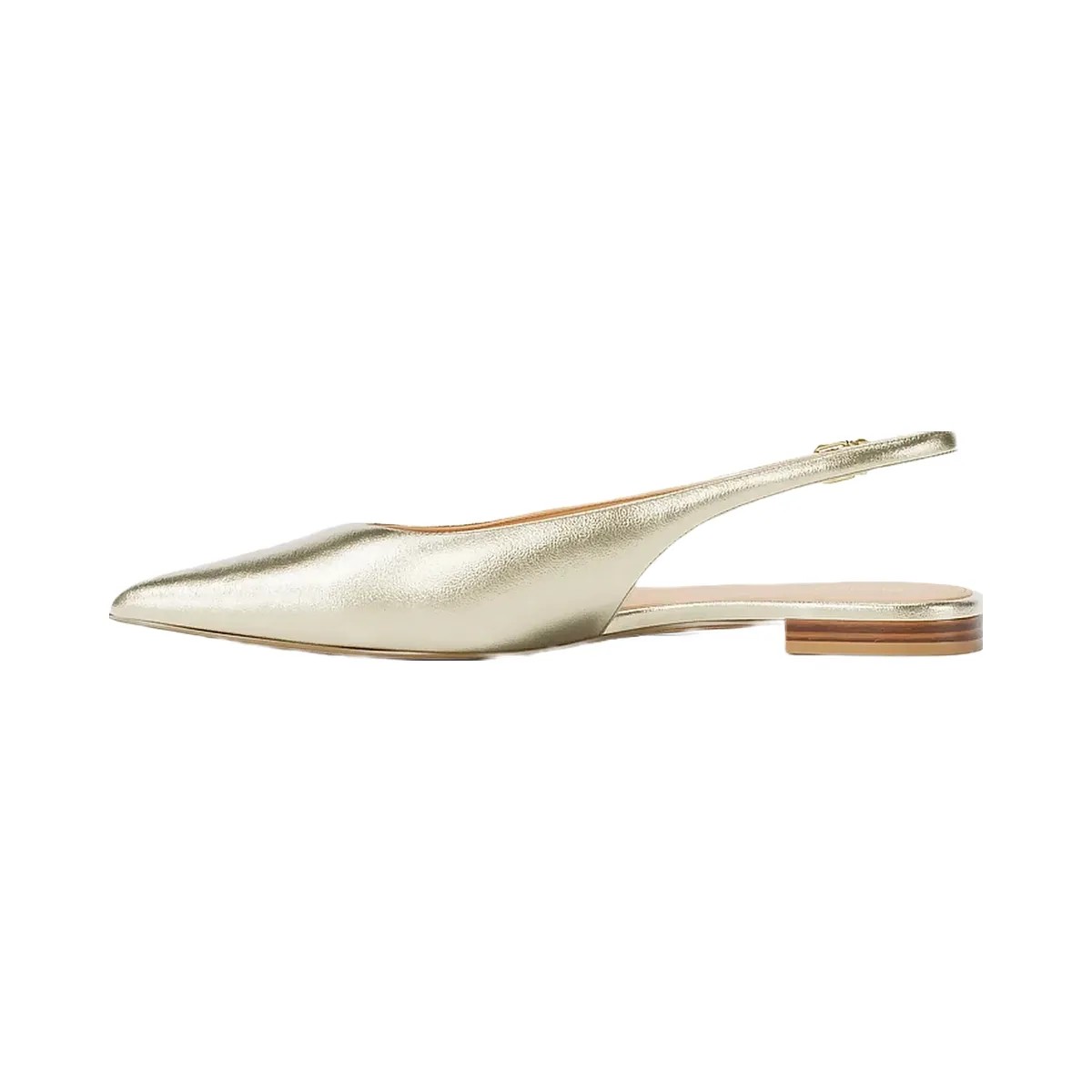 Michael Kors Amali Metallic Slingback Flat Pale Gold - HypeFly India View 3