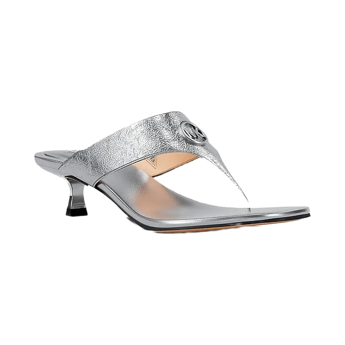 Michael Kors Anneka Metallic Thong Sandal Silver - HypeFly India View 1