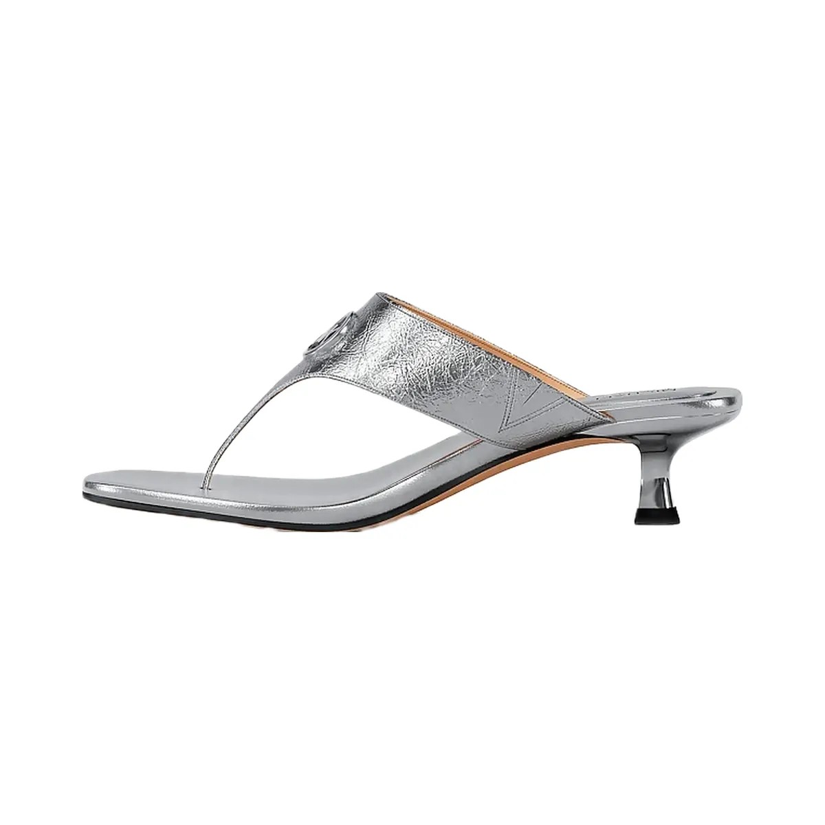 Michael Kors Anneka Metallic Thong Sandal Silver - HypeFly India View 3
