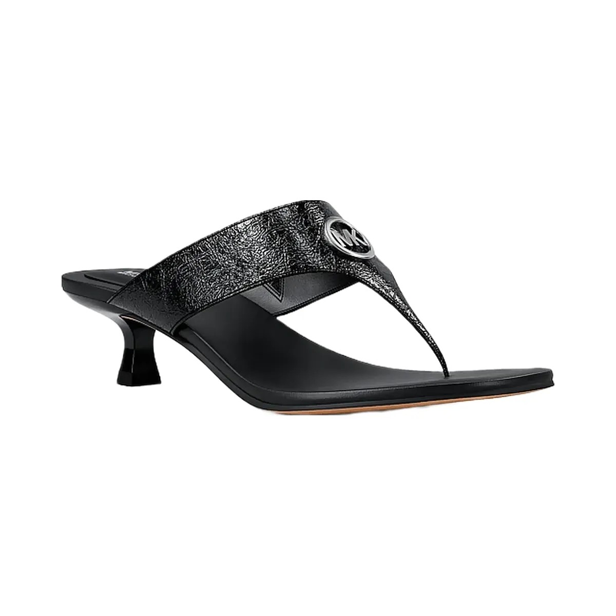 Michael Kors Anneka Patent Thong Sandal Black - HypeFly India View 1
