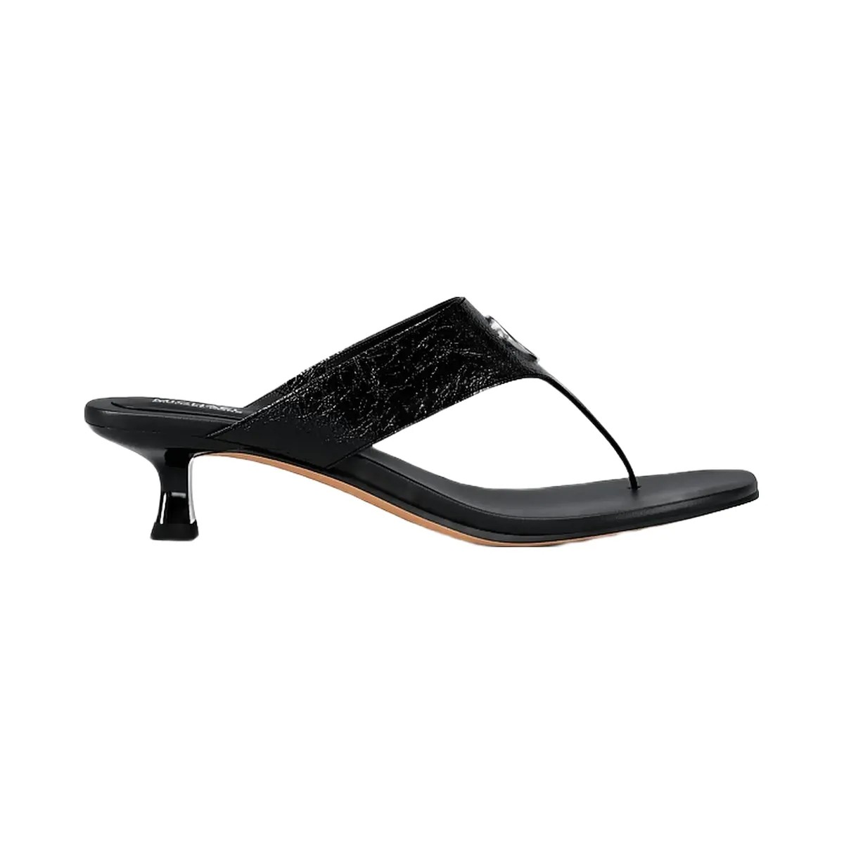 Michael Kors Anneka Patent Thong Sandal Black - HypeFly India View 2
