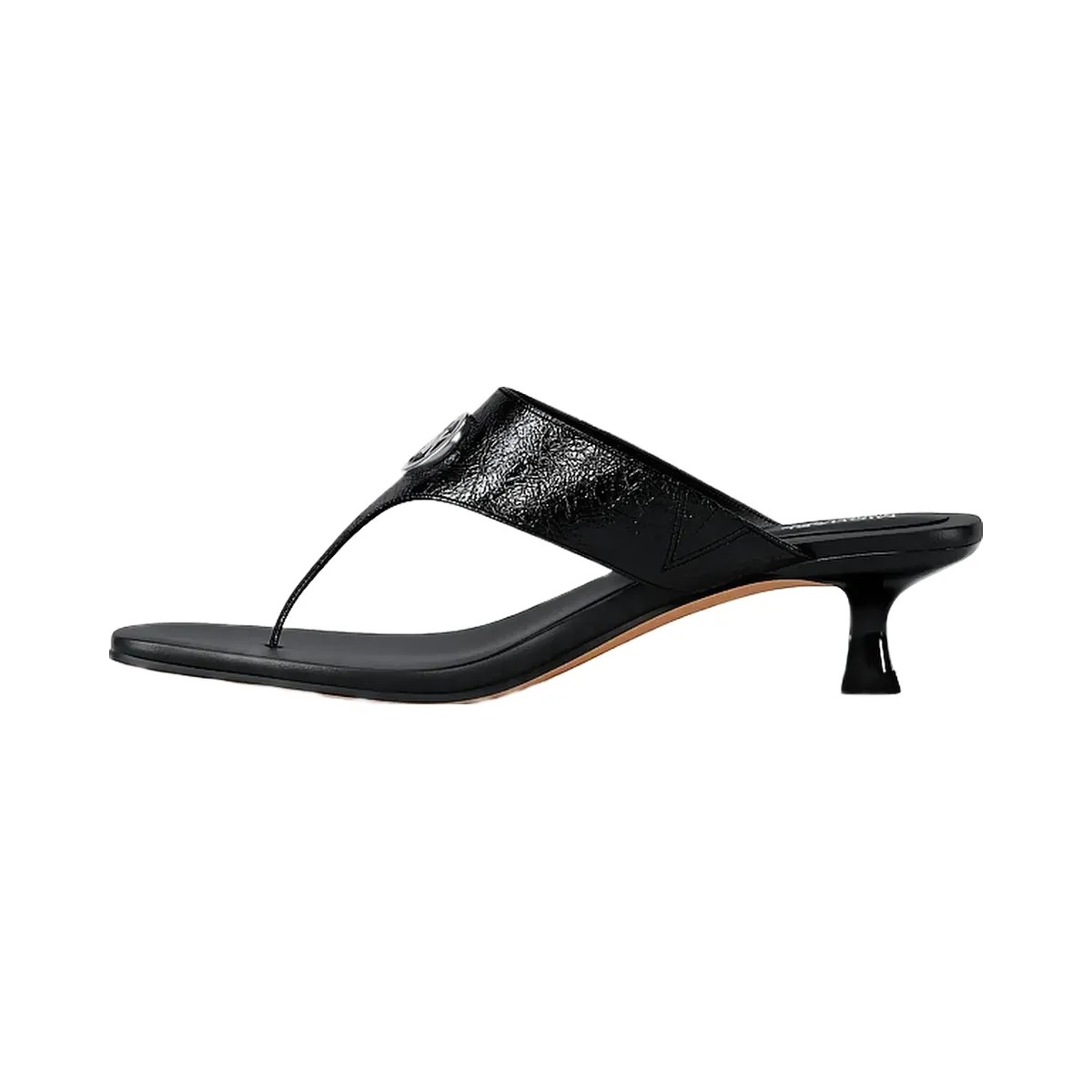 Michael Kors Anneka Patent Thong Sandal Black - HypeFly India View 3