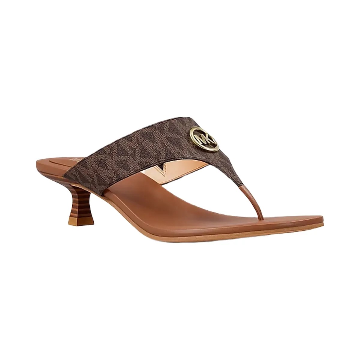 Michael Kors Anneka Signature Logo Thong Sandal Brown Multi - HypeFly India View 1