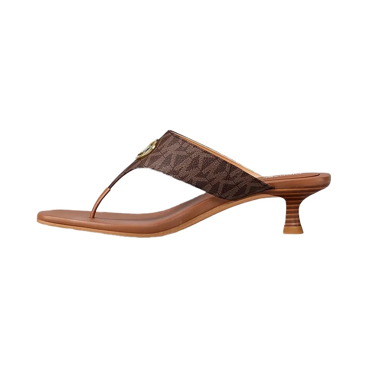 Michael Kors Anneka Signature Logo Thong Sandal Brown Multi - HypeFly India View 3