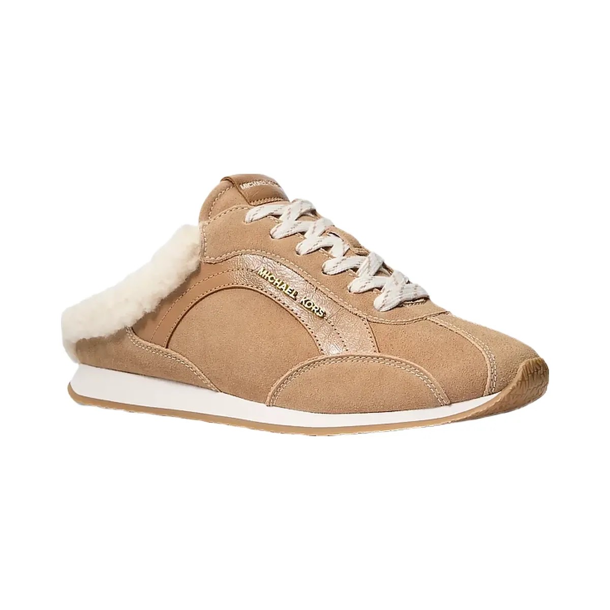 Michael Kors Avi Faux Shearling Trim Slip-On Sneaker Camel - HypeFly India View 1