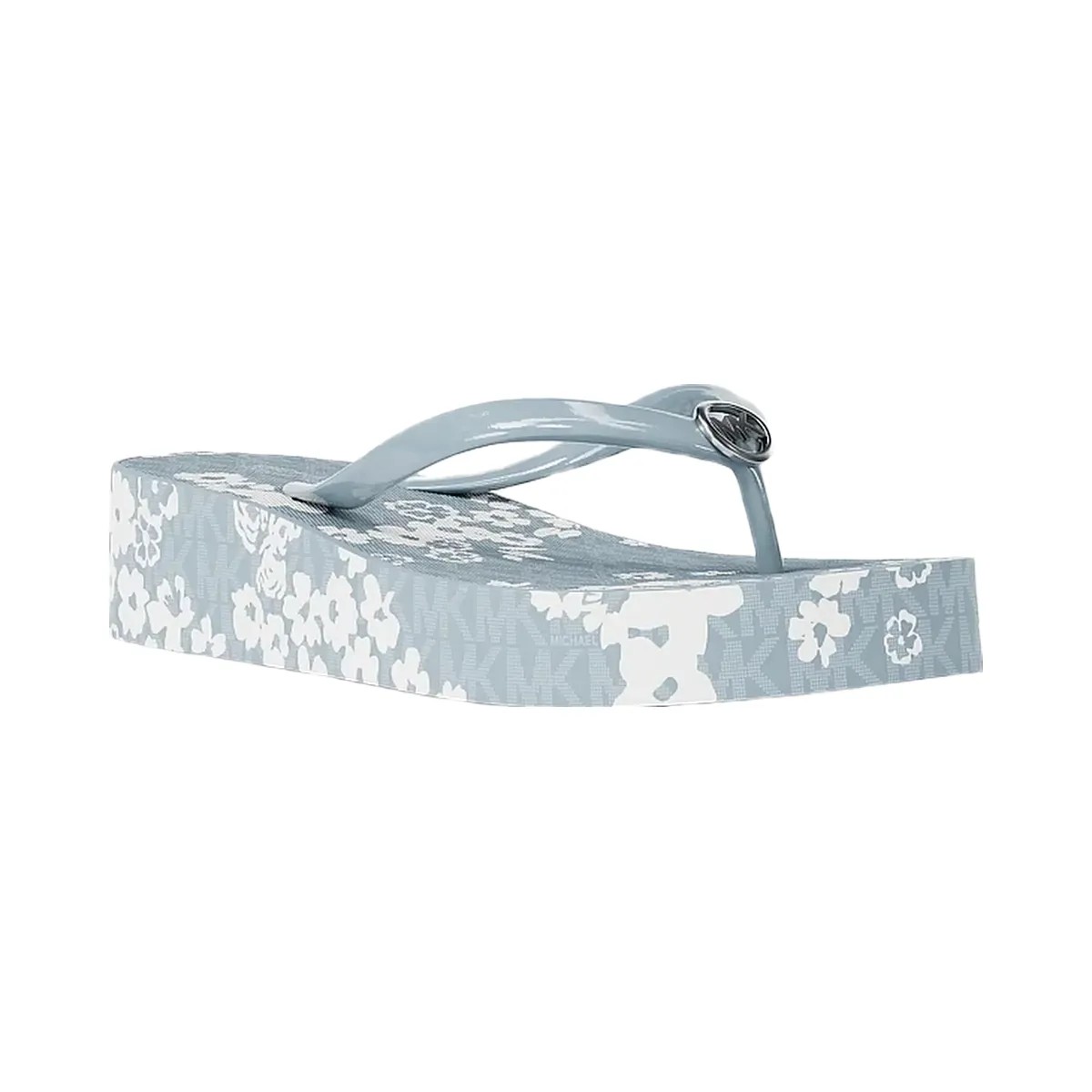 Michael Kors Bedford Printed Signature Logo Flip Flop Pale Ocean - HypeFly India View 1