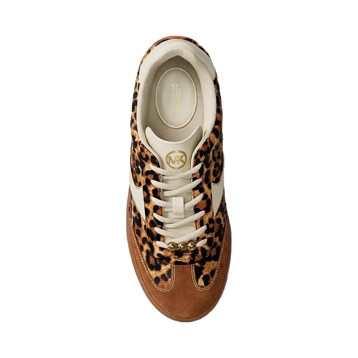 Michael Kors Benny Leopard Print Calf Hair Sneaker Dk Camel Mlt - HypeFly India View 5