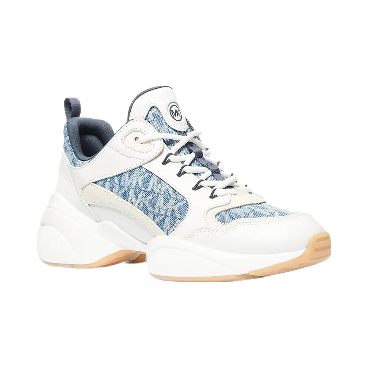 Michael Kors Bowie Signature Logo Print Denim Trainer New Hrzn Wsh - HypeFly India View 1