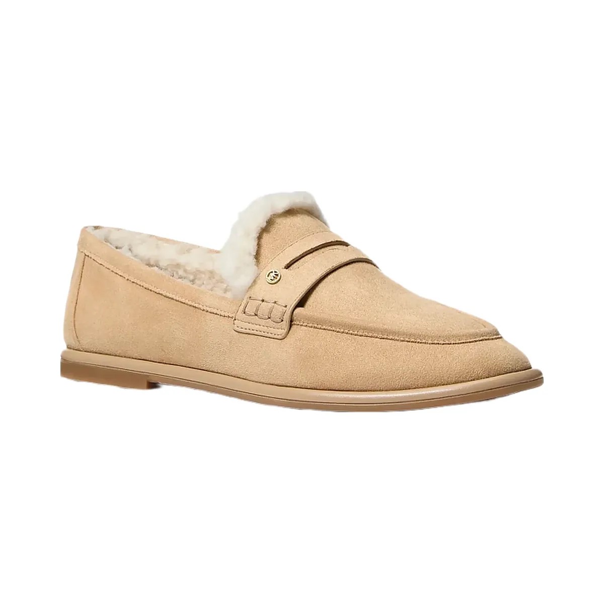 Michael Kors Bree Faux Shearling Trim Loafer Camel - HypeFly India View 1