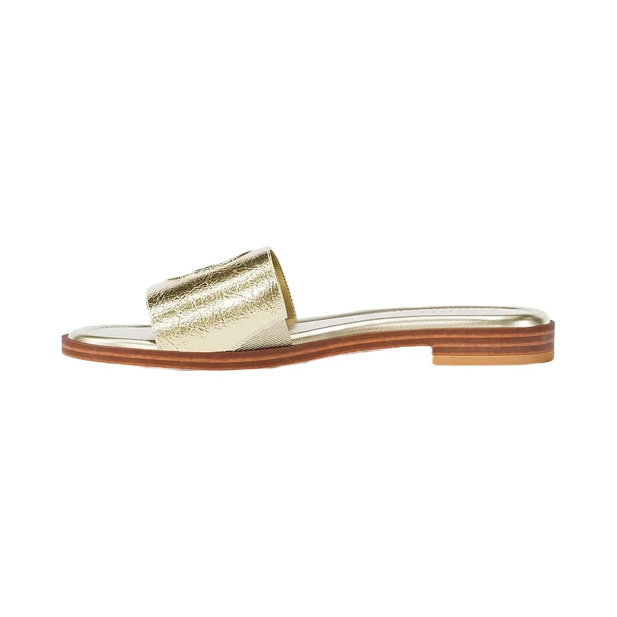 Michael Kors Carissa Crackled Metallic Slide Sandal Pale Gold - HypeFly India View 3