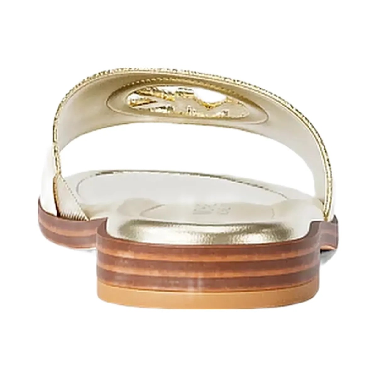 Michael Kors Carissa Crackled Metallic Slide Sandal Pale Gold - HypeFly India View 4