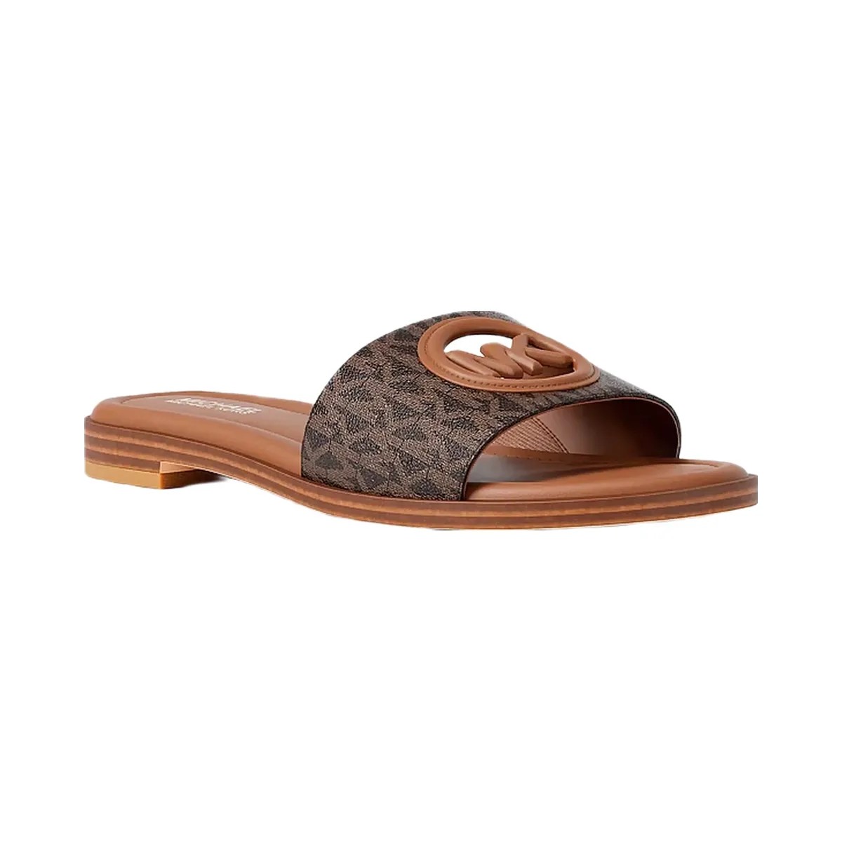 Michael Kors Carissa Signature Logo Slide Sandal Brown Multi - HypeFly India View 1
