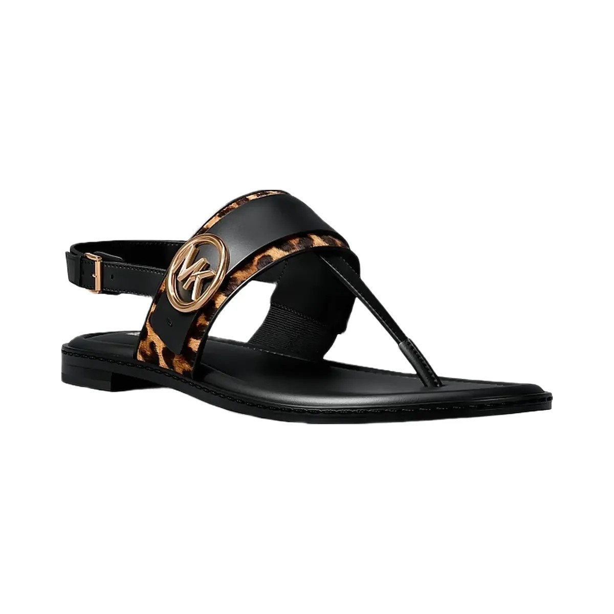 Michael Kors Carmen Cheetah Print Calf Hair Thong Sandal Dk Camel Mlt - HypeFly India View 1