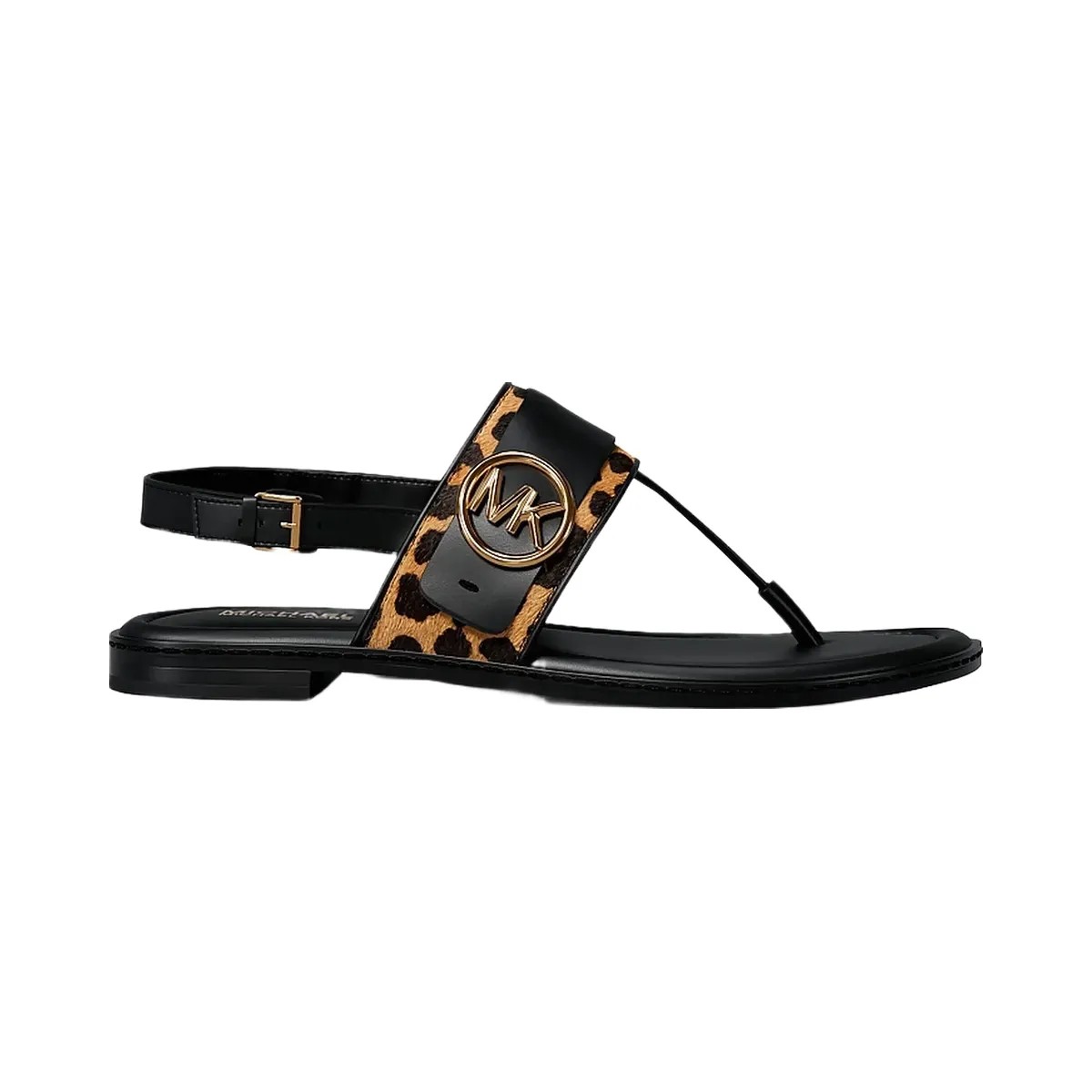 Michael Kors Carmen Cheetah Print Calf Hair Thong Sandal Dk Camel Mlt - HypeFly India View 2