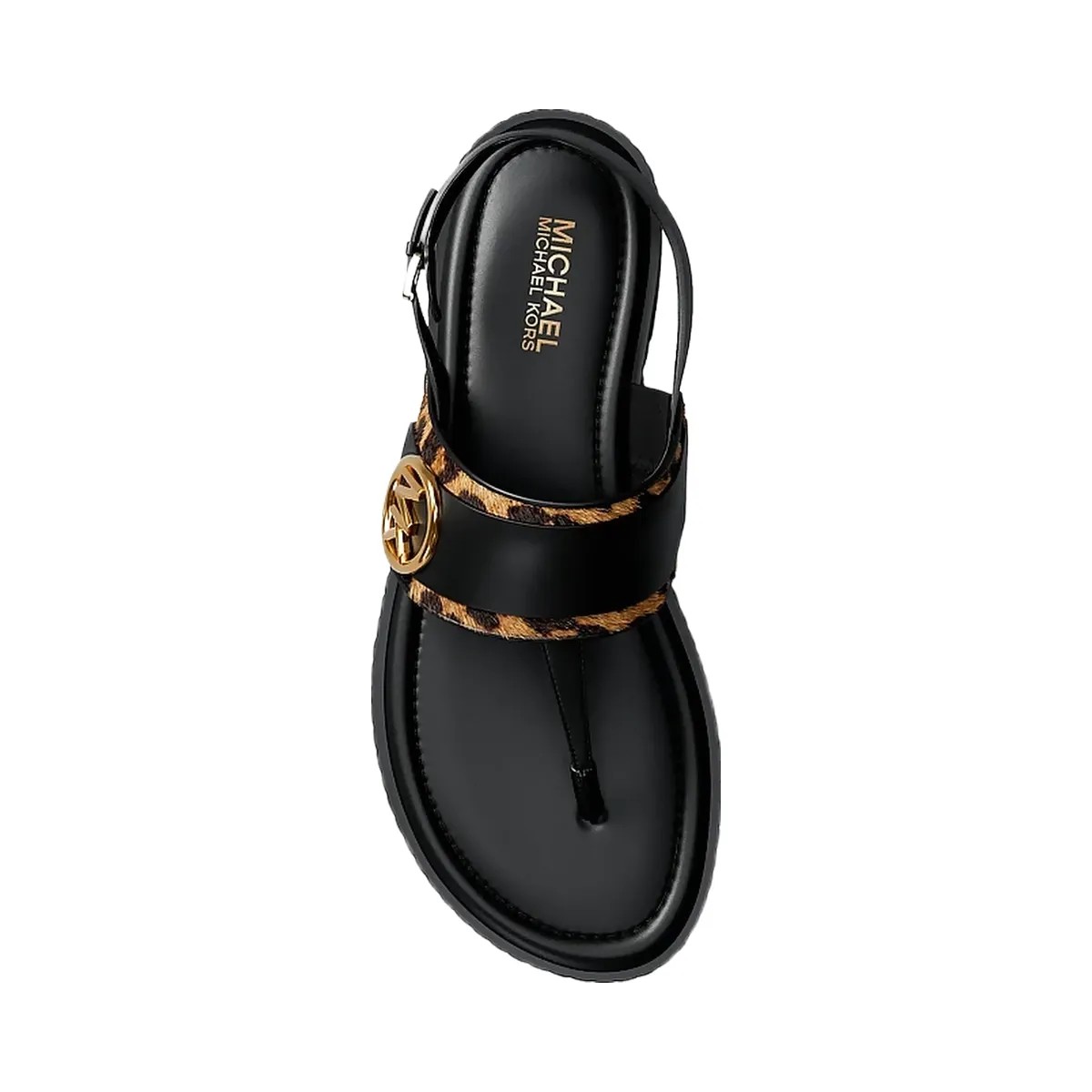 Michael Kors Carmen Cheetah Print Calf Hair Thong Sandal Dk Camel Mlt - HypeFly India View 5