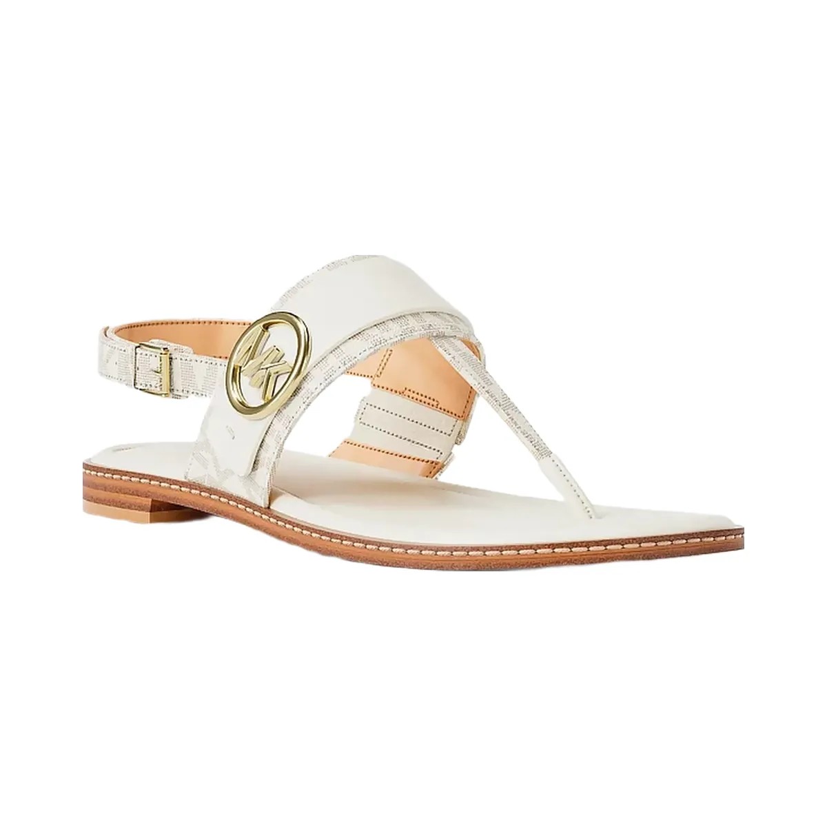 Michael Kors Carmen Signature Logo Thong Sandal Vanilla - HypeFly India View 1