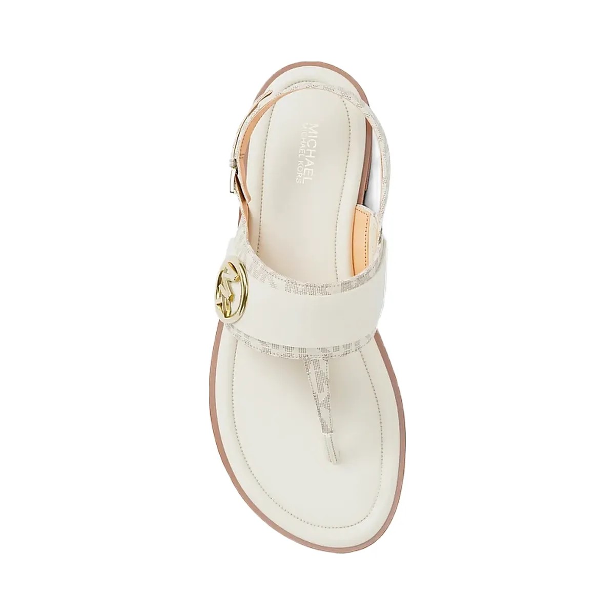 Michael Kors Carmen Signature Logo Thong Sandal Vanilla - HypeFly India View 5