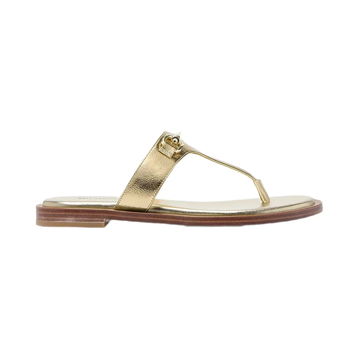 Michael Kors Carson Crackled Metallic Leather Sandal Pale Gold - HypeFly India View 2