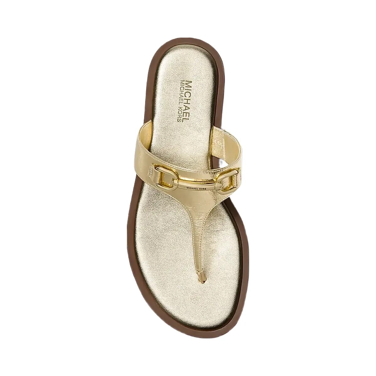 Michael Kors Carson Crackled Metallic Leather Sandal Pale Gold - HypeFly India View 3