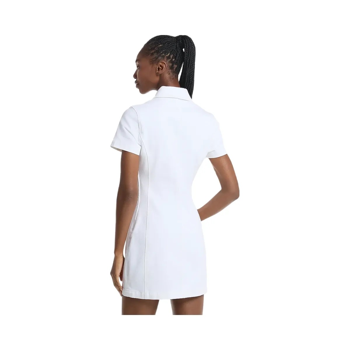 Michael Kors Carson Denim Mini Dress Optic White - HypeFly India View 2