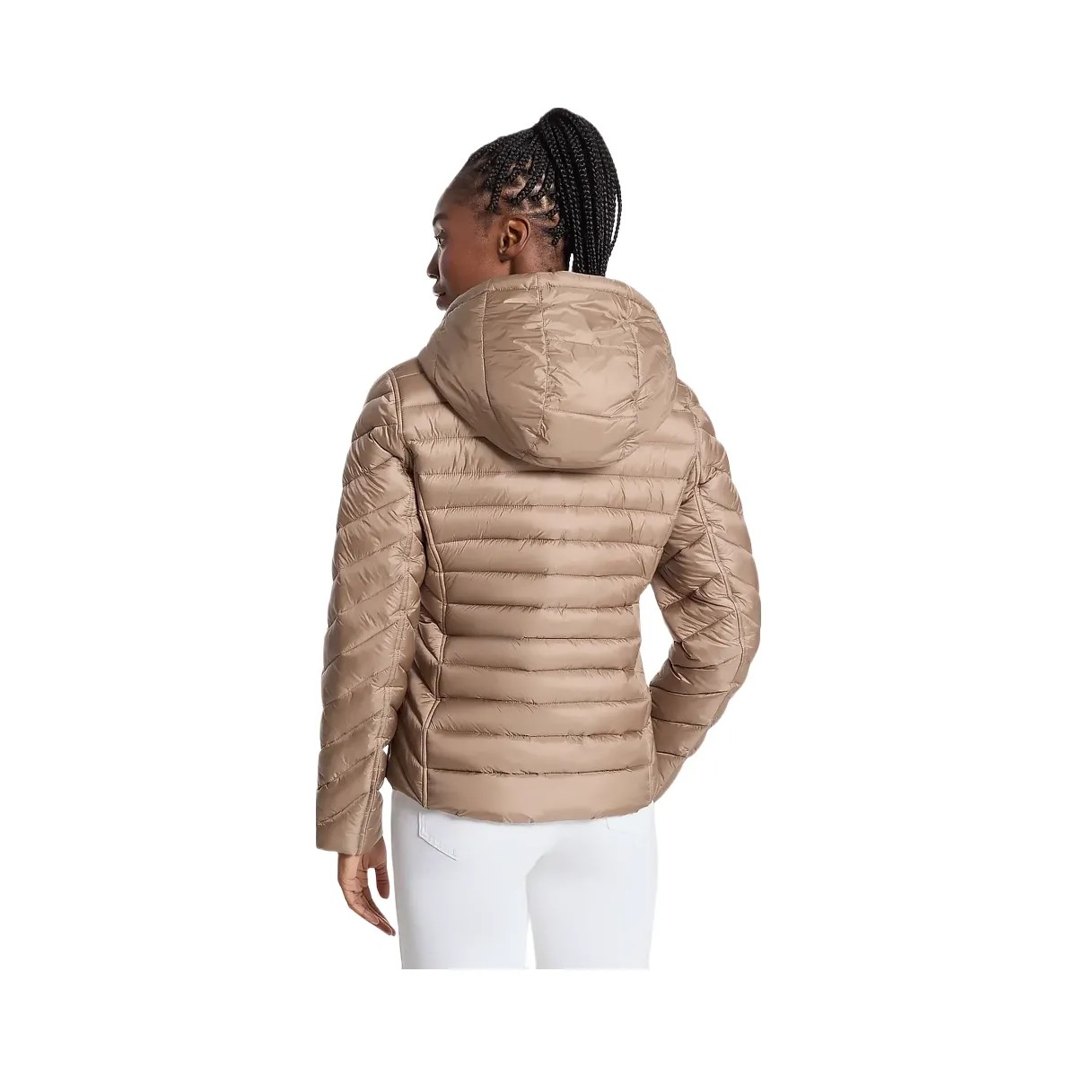 Michael Kors Chevron Logo Print Quilted Nylon Reversible Jacket Taupe/Bone Logo - HypeFly India View 2