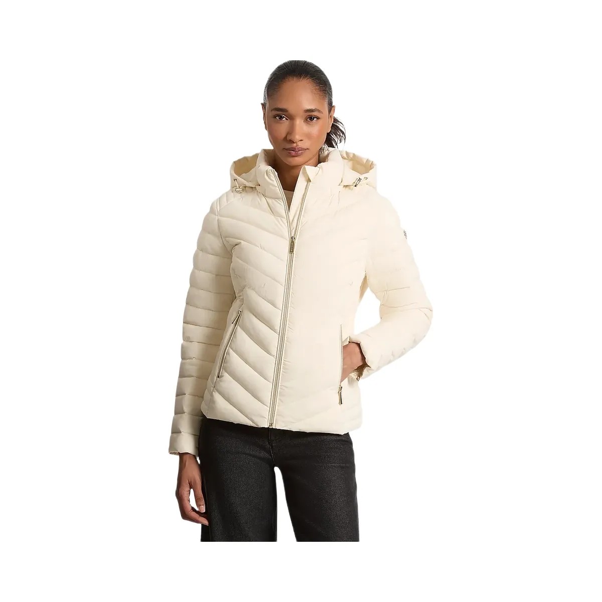 Michael Kors Chevron Quilted Jacket Bone - HypeFly India View 1