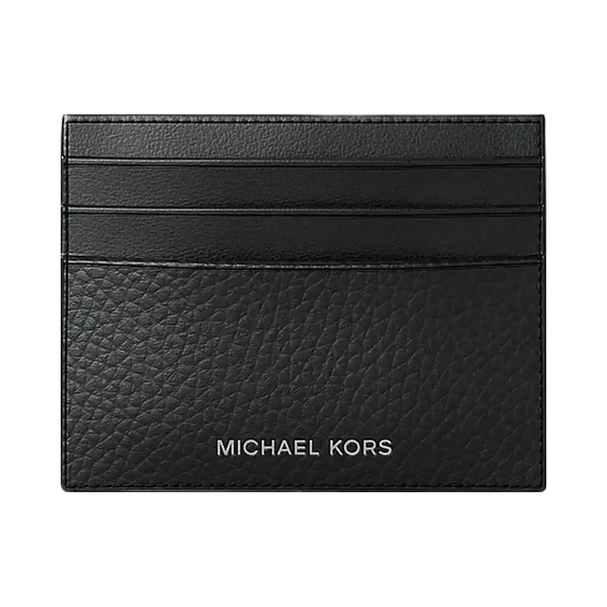 Michael Kors Cooper Pebbled Leather Card Case Black - HypeFly India View 1