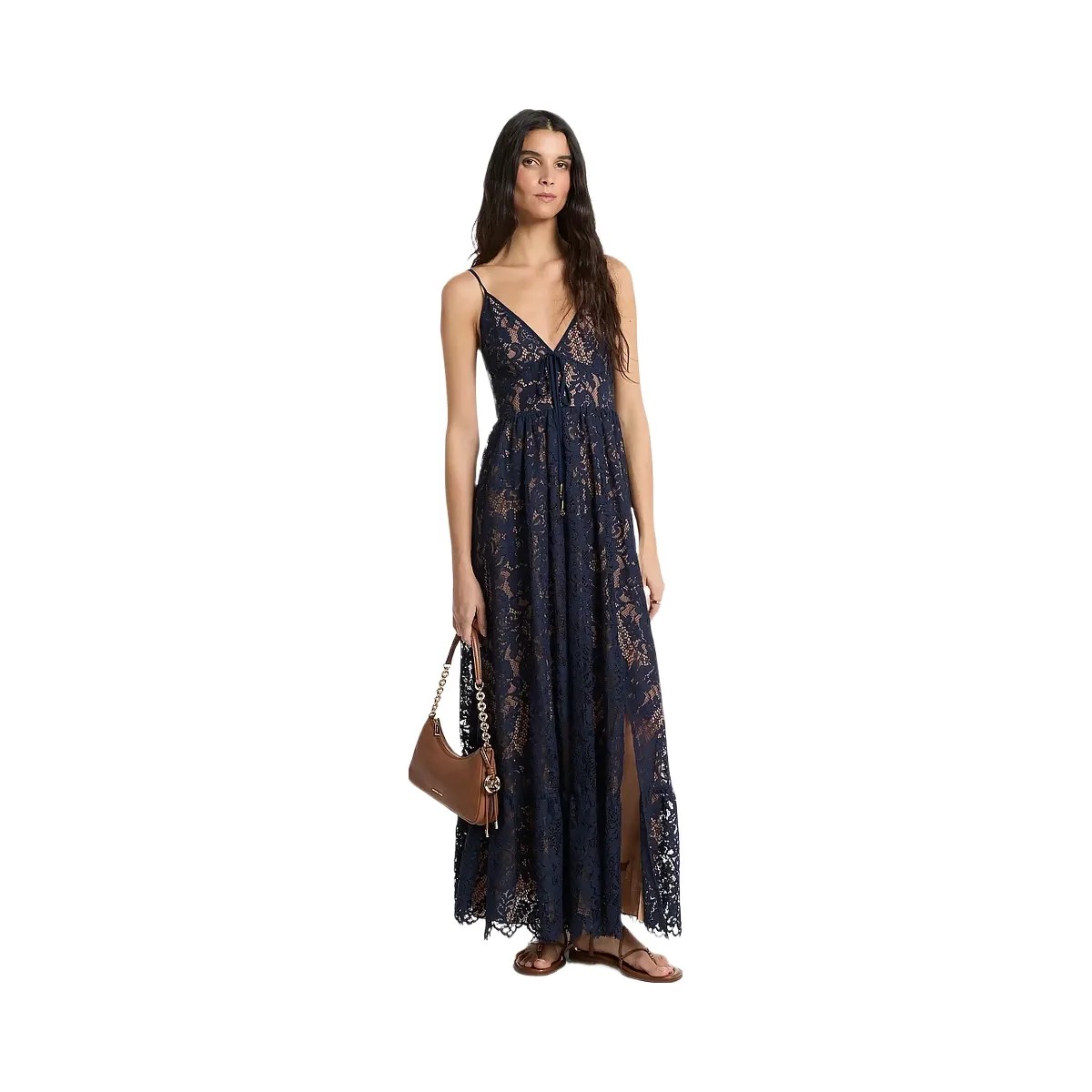 Michael Kors Corded Floral Lace Maxi Dress Midnightblue - HypeFly India View 1