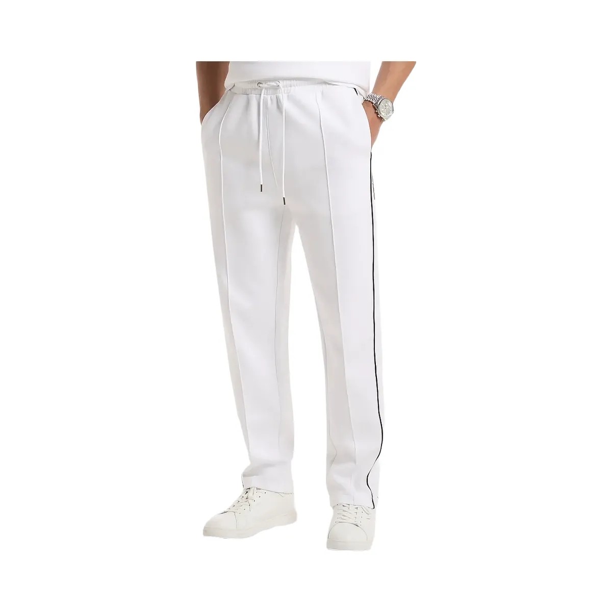 Michael Kors Cotton Blend Joggers White - HypeFly India View 1