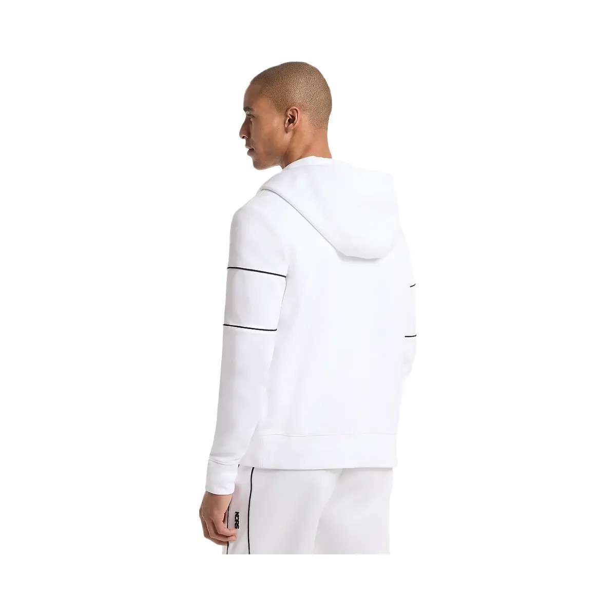 Michael Kors Cotton Blend Zip-Up Hoodie White - HypeFly India View 2