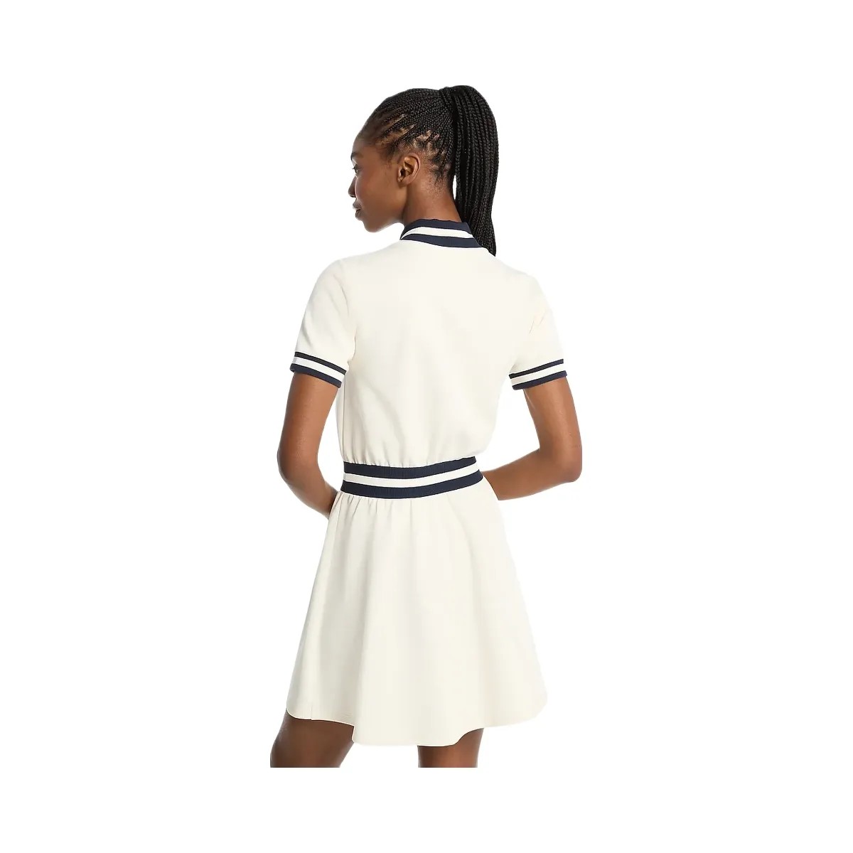 Michael Kors Cotton Blend Zip-Up Mini Dress Bone - HypeFly India View 2