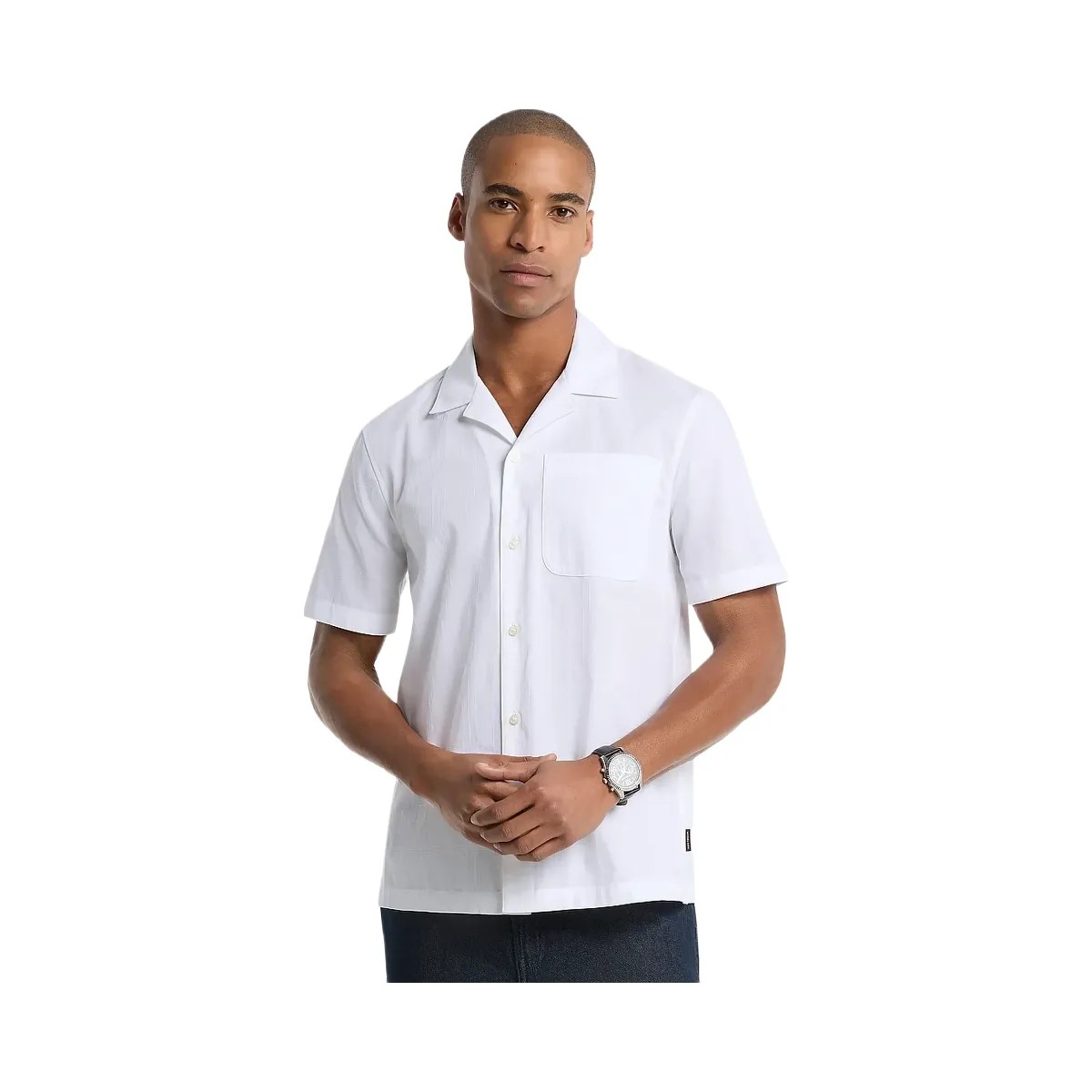 Michael Kors Cotton Short-Sleeve Shirt White - HypeFly India View 1