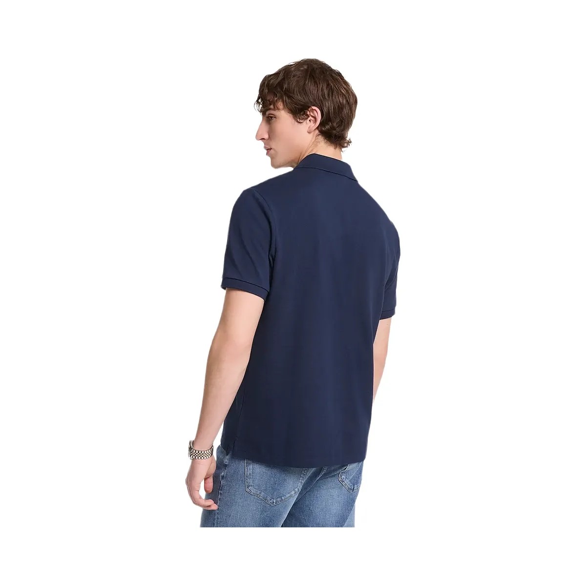 Michael Kors Cotton Zip-Up Polo Shirt Midnight - HypeFly India View 2