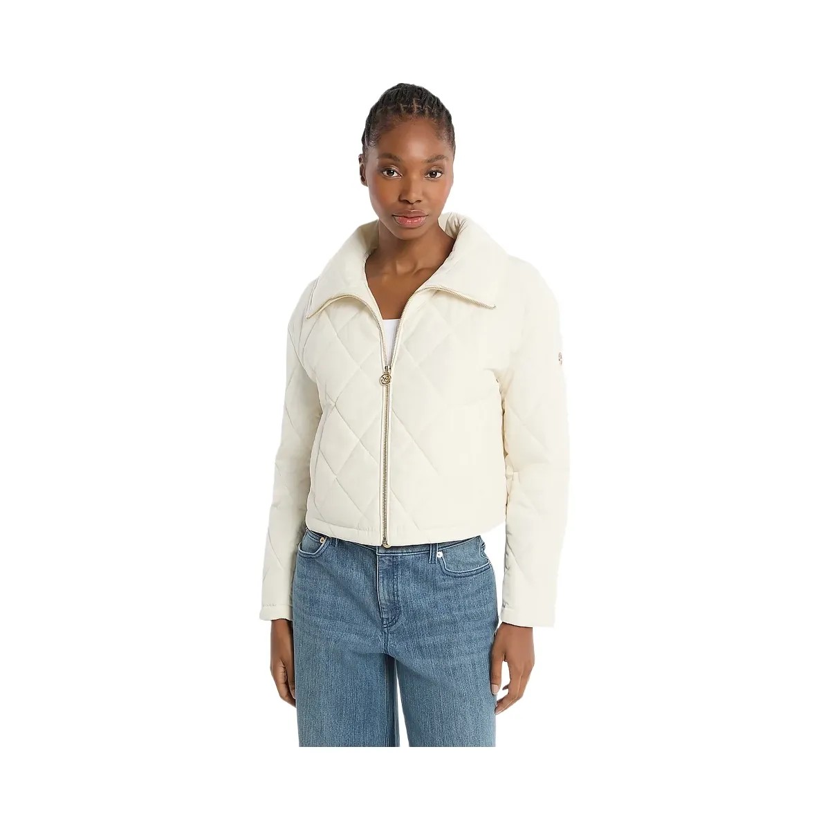 Michael Kors Cropped Quilted Jacket Bone - HypeFly India View 1