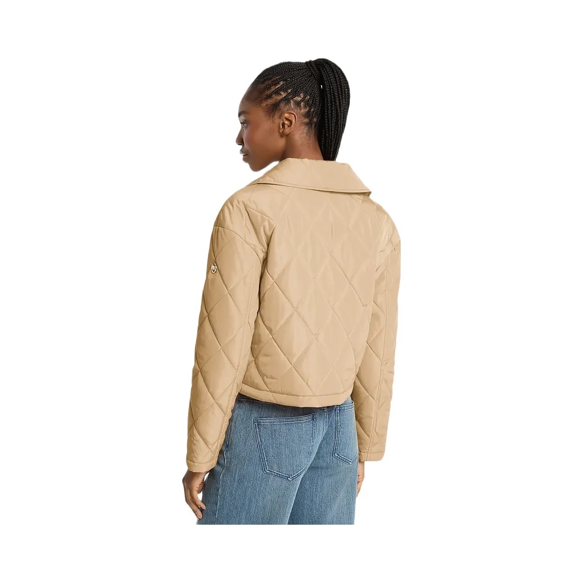Michael Kors Cropped Quilted Jacket Khaki - HypeFly India View 2