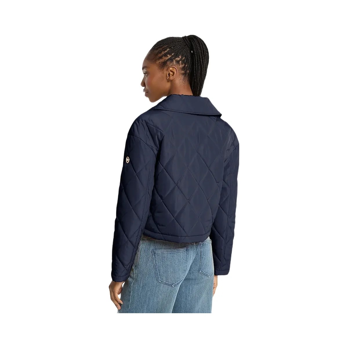 Michael Kors Cropped Quilted Jacket Midnightblue - HypeFly India View 2