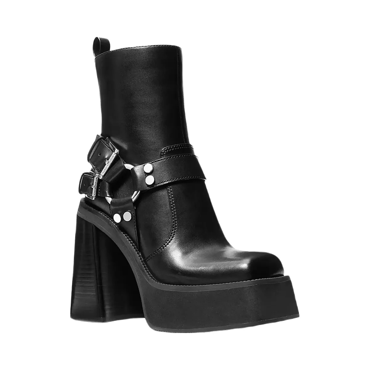 Michael Kors Crosby Leather Platform Moto Boot Black - HypeFly India View 1