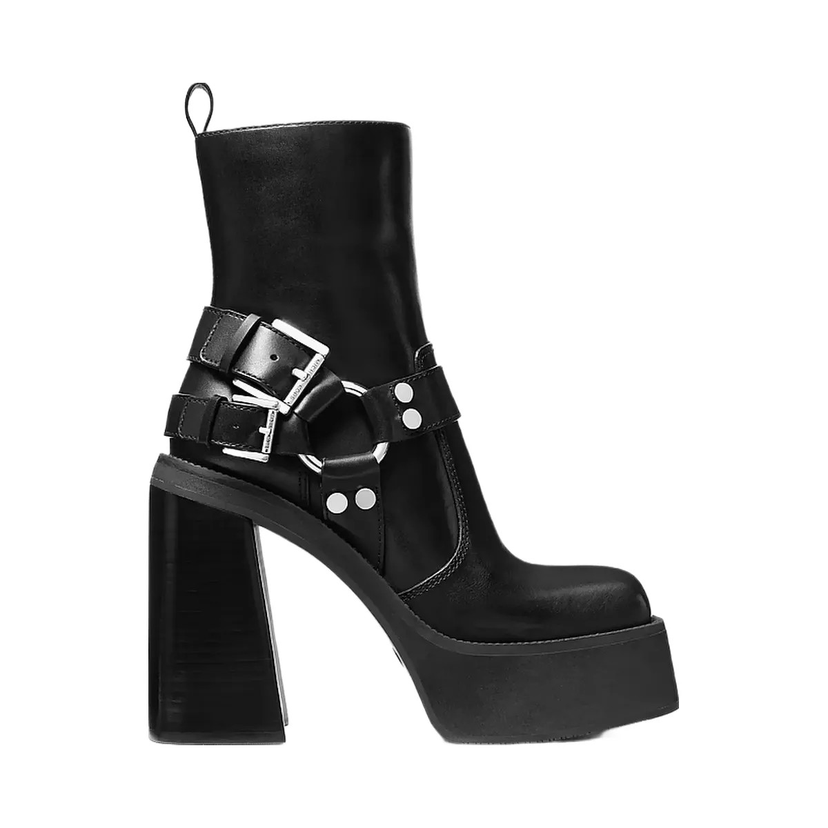 Michael Kors Crosby Leather Platform Moto Boot Black - HypeFly India View 2