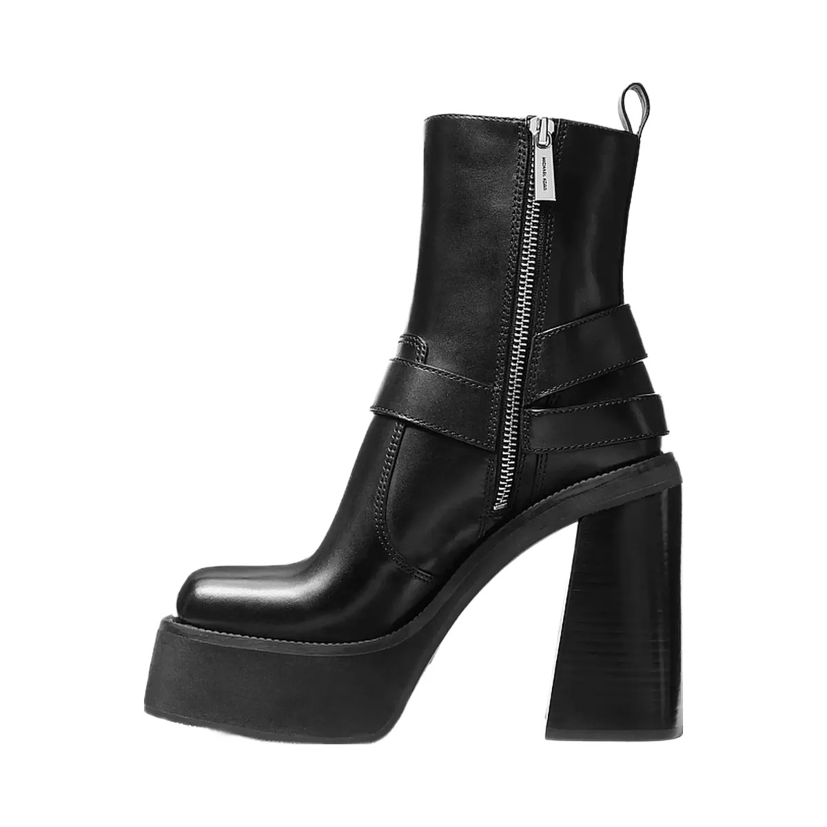 Michael Kors Crosby Leather Platform Moto Boot Black - HypeFly India View 3