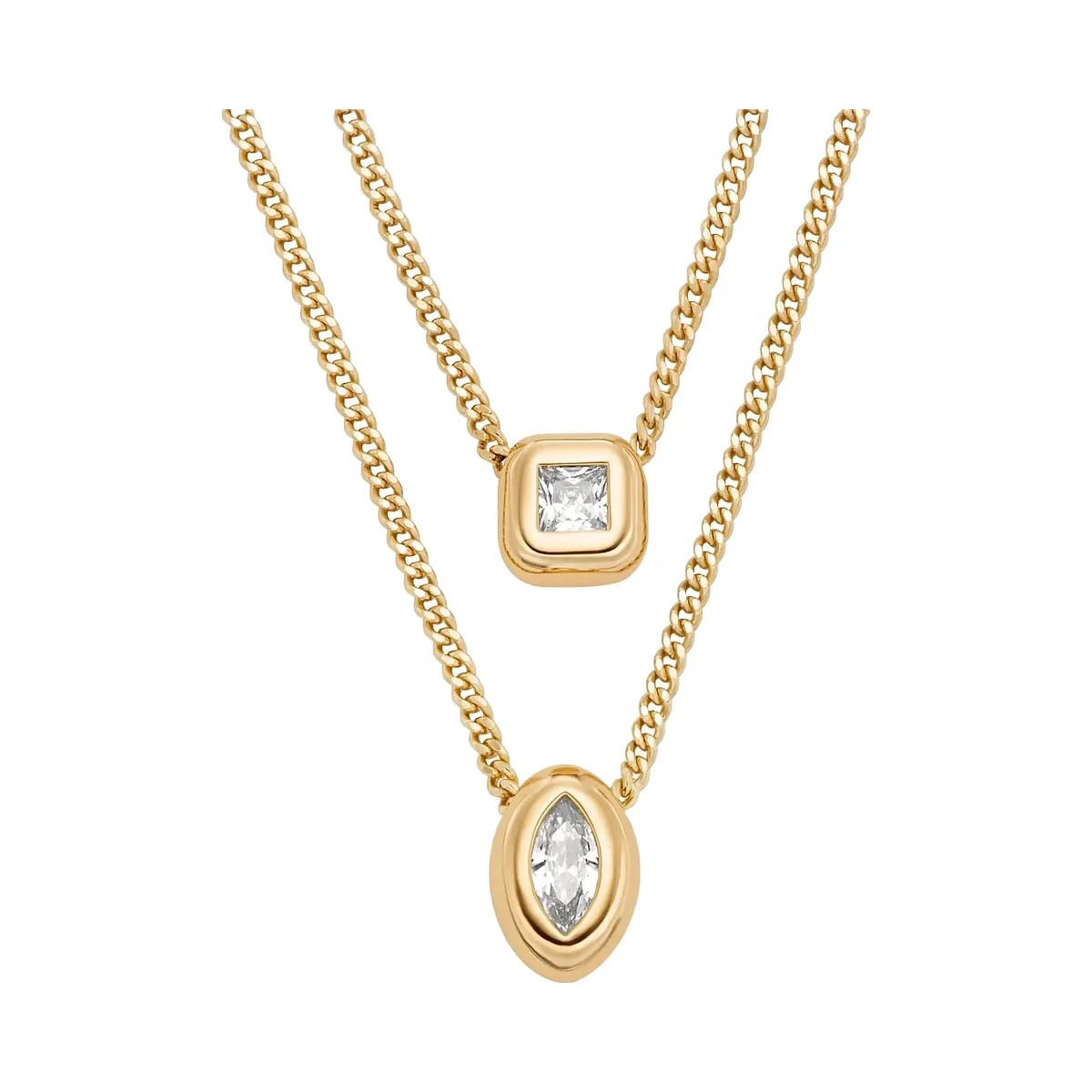 Michael Kors Cubic Zirconia Double Layered Necklace Gold - HypeFly India View 2