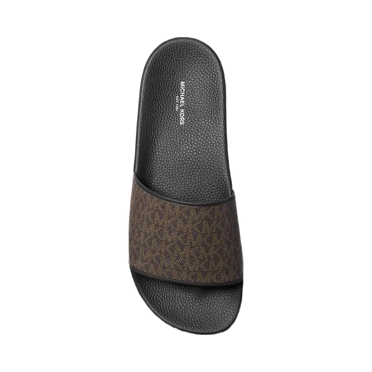 Michael Kors Dawson Signature Logo Slide Sandal Brown/Blk - HypeFly India View 3