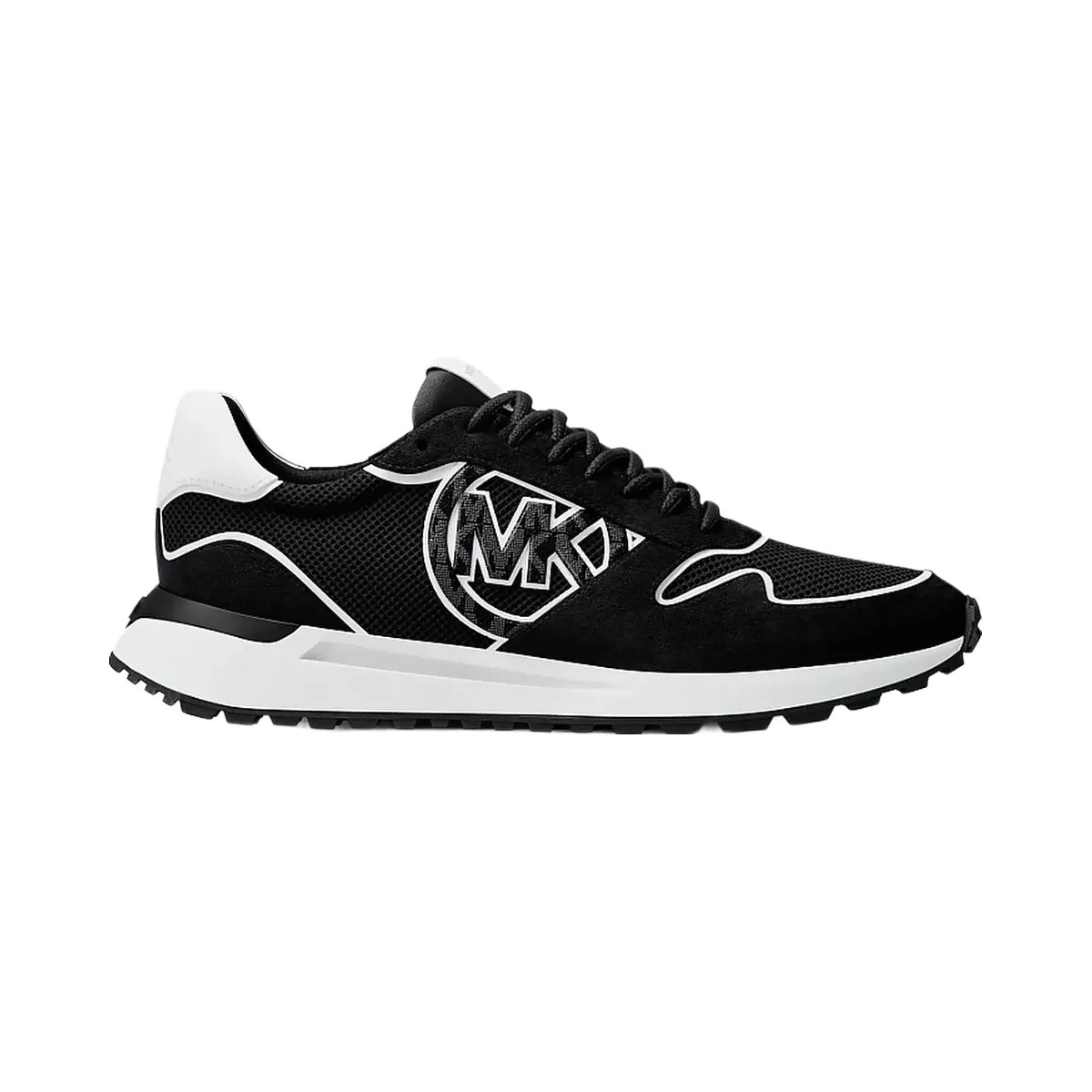 Michael Kors Dax Mixed-Media Trainer Black - HypeFly India View 2